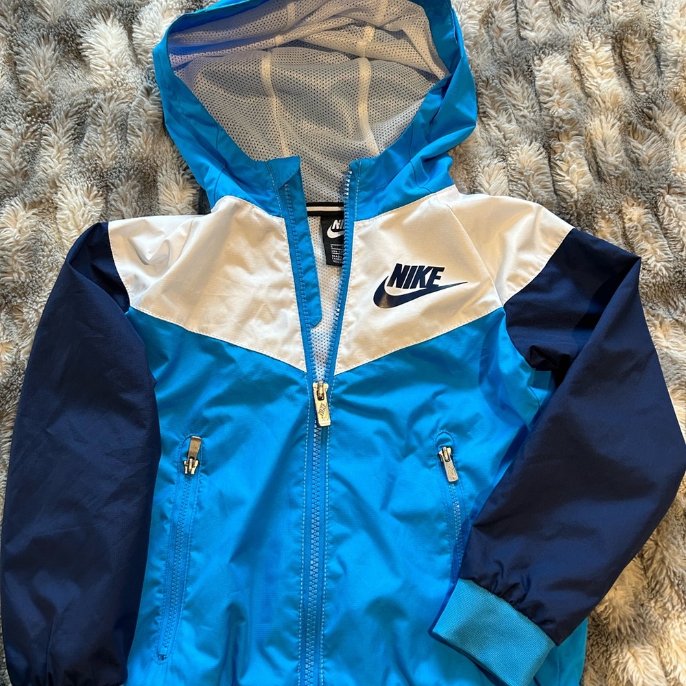 Boys Blue Nike wind breaker zipper hoodie. New without tags